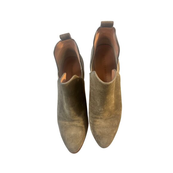 Sigerson Morrison Belin Pull On Block Heel Rubidio Gray Suede Ankle Booties 7.5 - Picture 2 of 6